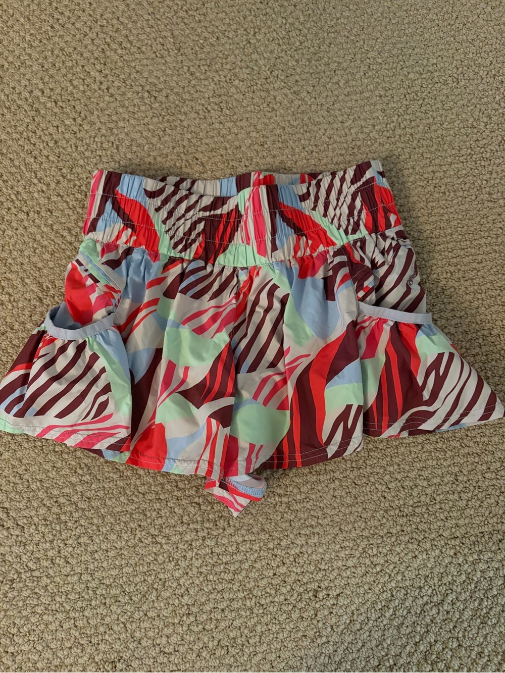 FP movement free people get your flirt on printed shorts xs blue green red EUC